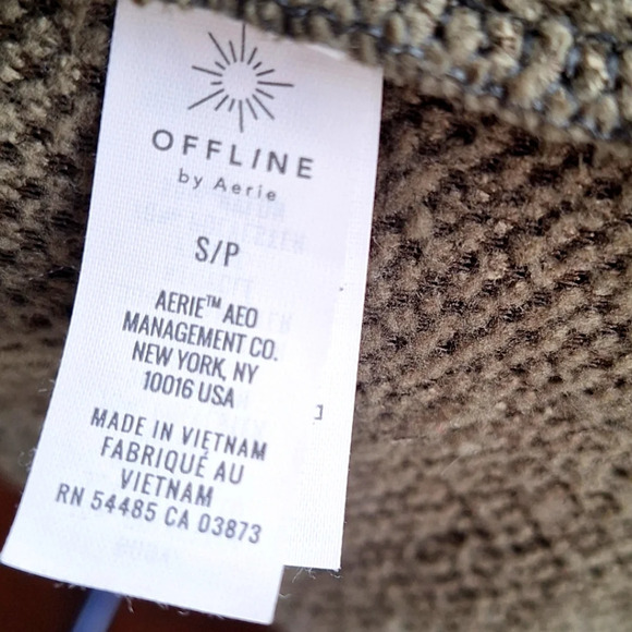 Aerie Offline Green Camo Quarter Zip Fleece Pullover Size S - Picture 9 of 9